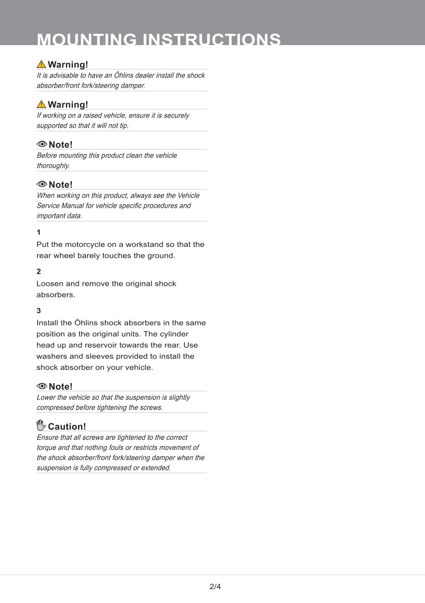 โช๊คหลังแต่ง Ohlins BM141 For BMW R 50/5 ปี All