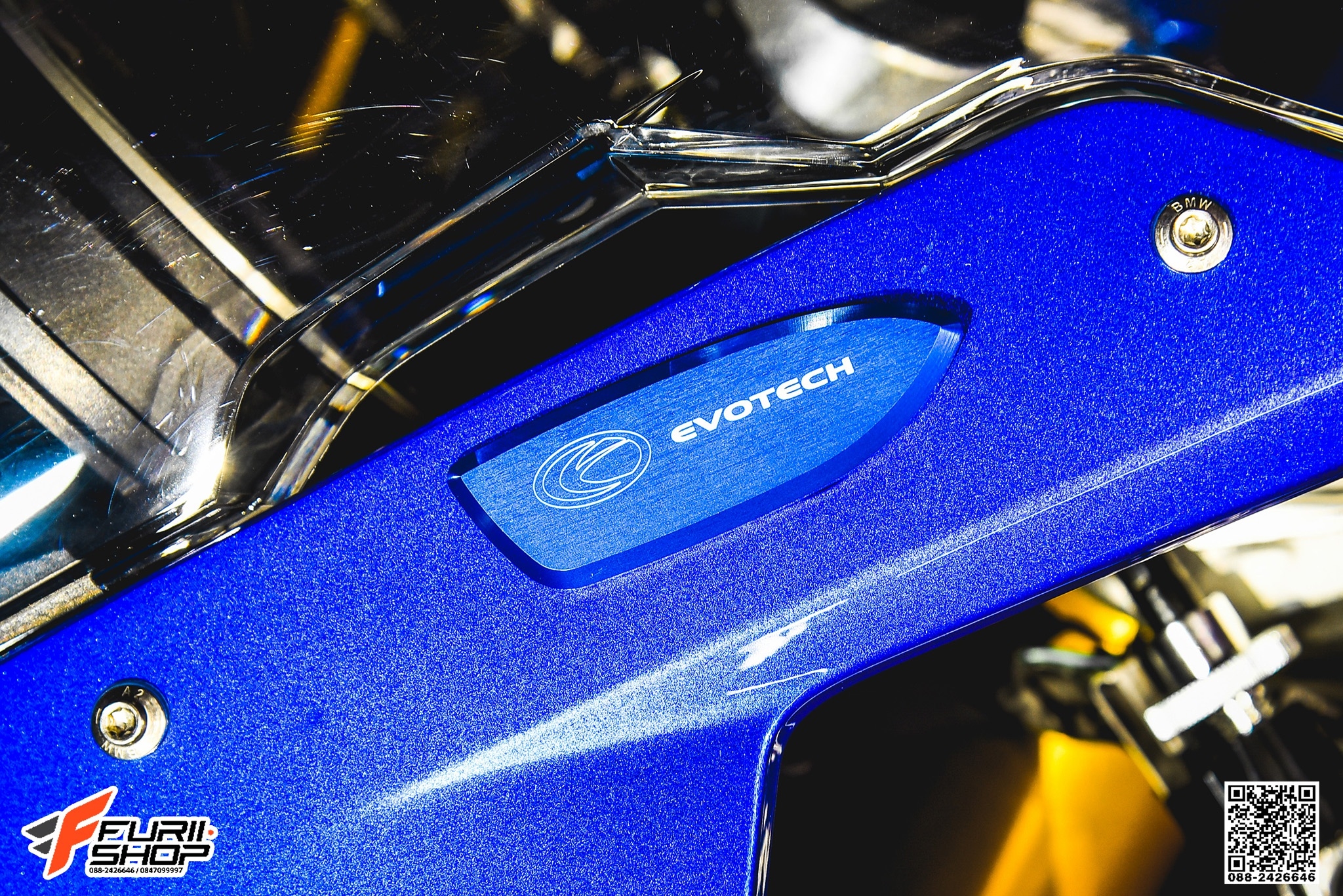 อุดกระ EVOTECH สีน้ำเงิน FOR BMW S1000RR