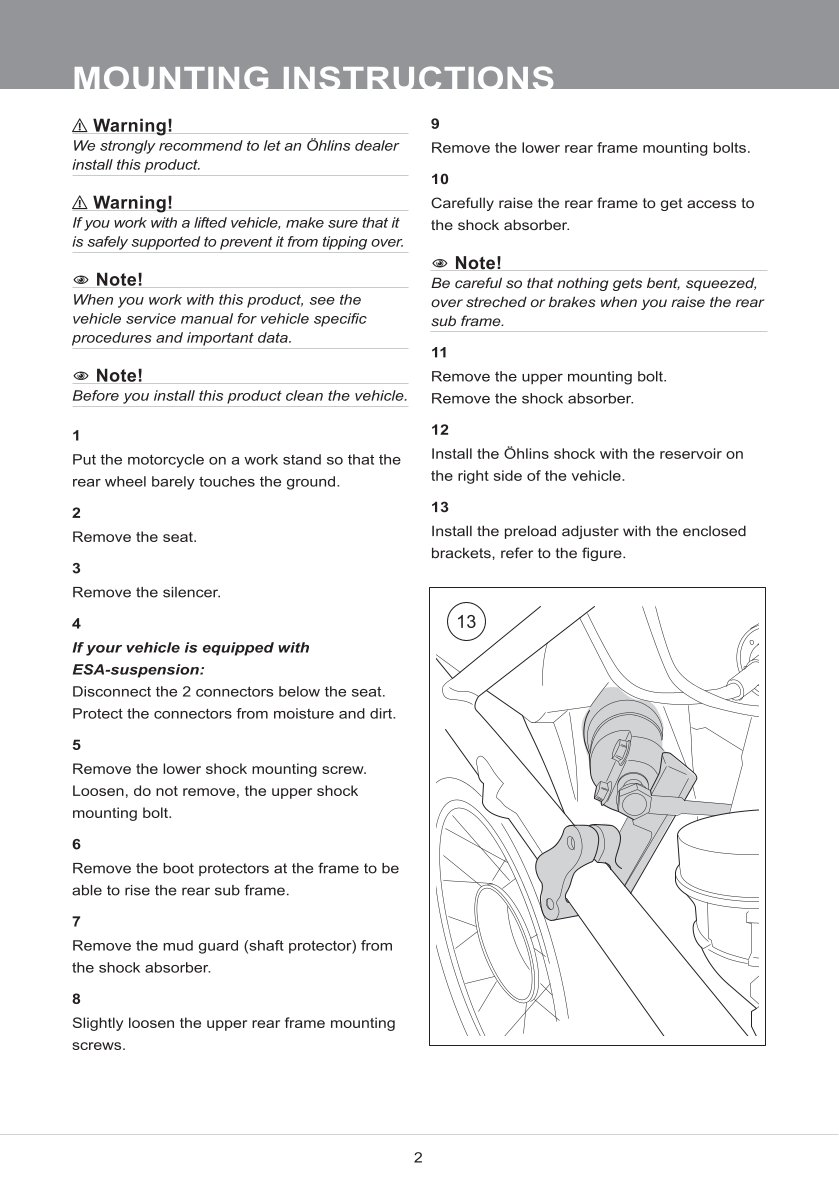 โช๊คหลังแต่ง Ohlins BM146 For BMW R 1250 GS ปี 2019-2023