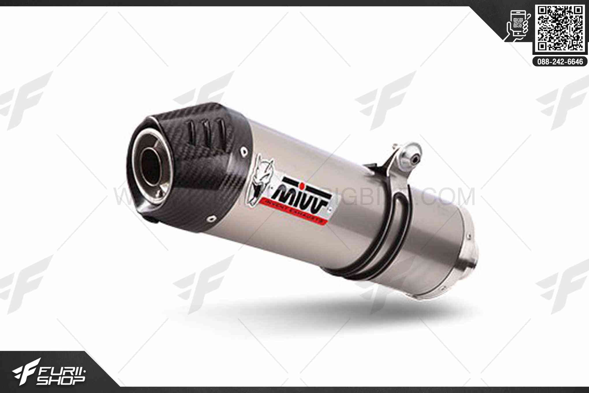 ท่อมอเตอร์ไซค์ MIVV FOR YAMAHA T-MAX 530 OVAL TITAN CARBON CAP ท่อแต่ง ท่อสูตร ท่อบิ๊กไบค์ ท่อBigbike ท่อไอเสีย