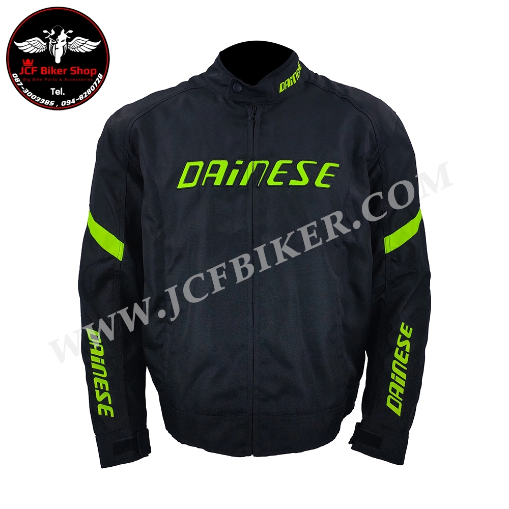 เสื้อการ์ดมอเตอร์ไซค์ Dainese 46 ผ้าคอร์ดูร่ามีแถบสะท้อนแสงเพิ่มความปลอดภัยยามค่ำคืน Innerซับในถอดได้ การ์ด 5 จุด