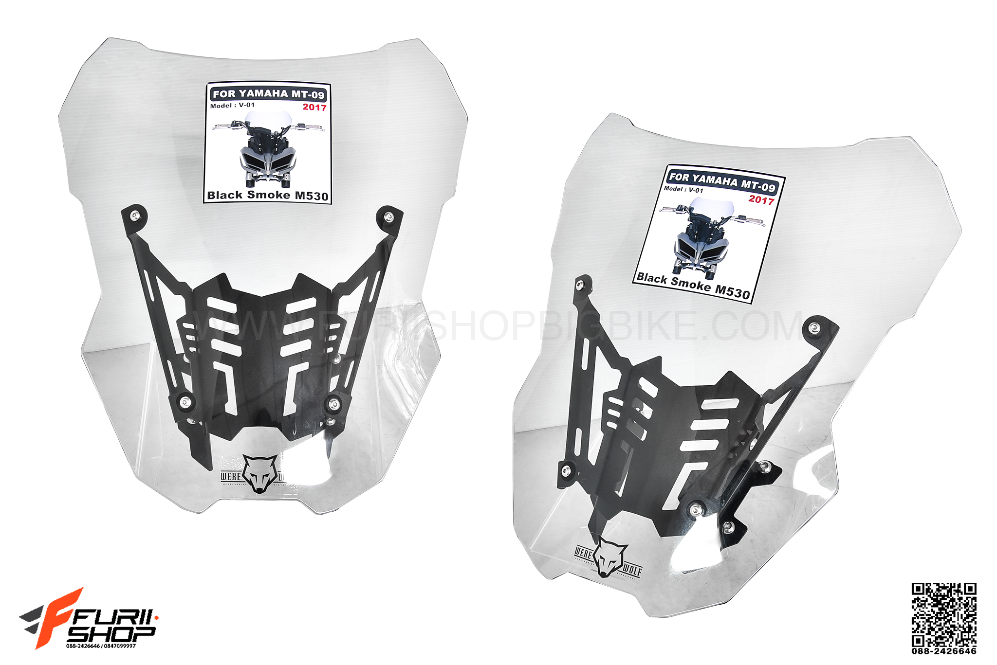 ชิวหน้า WERE WOLE FOR YAMAHA MT09 2017 ปรับระดับ สูงต่ำได้