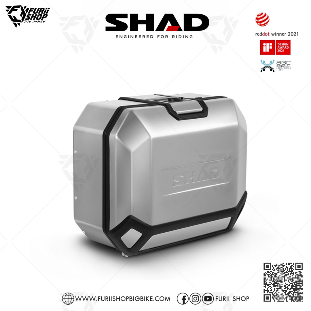 กล่องข้าง SHAD TR36R (ขวา) Silver ขนาด 36 ลิตร (ไม่สามารถเก็บหมวกกันน็อคได้) มีตาข่าย และ ชุดกุญแจกล่อง 3 ใบ