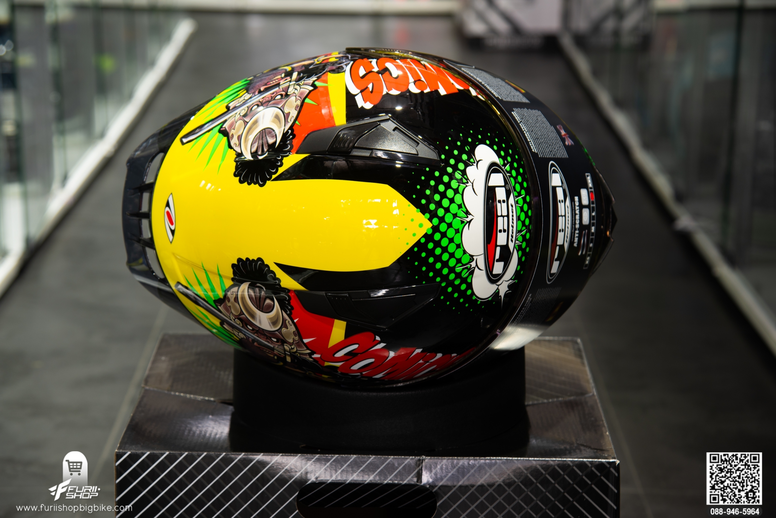 หมวกกันน็อค REAL RAPTOR COMIC YELLOW/BLACK