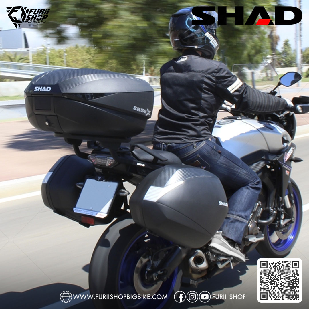 กล่องหลัง SHAD SH58X Carbon ขนาด 58 ลิตร (สามารถขยายได้ 3 ระดับความจุ)