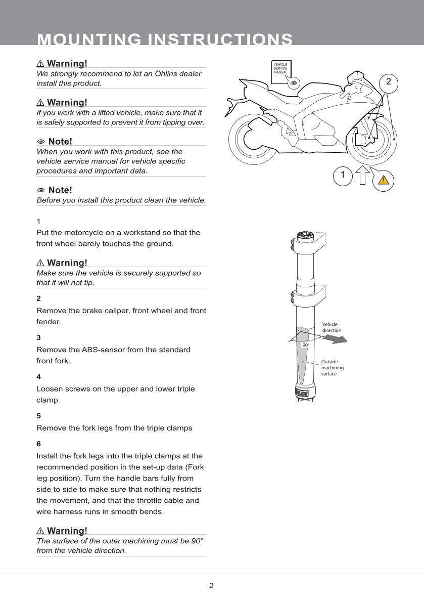 โช้คหน้า OHLINS FGRT236 FOR Honda CBR1000RR-R 2020-2023