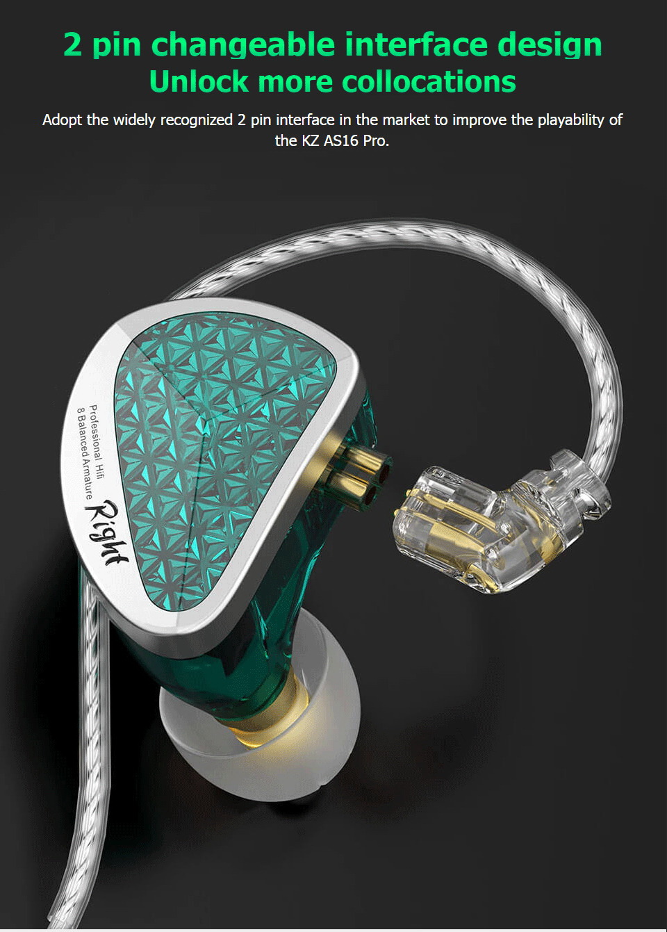 KZ AS16 PRO หูฟัง IEMs 8 ไดร์เวอร์ 8BA ประกันศูนย์ไทย