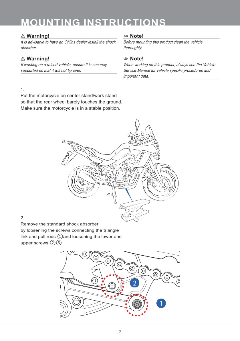โช๊คหลังแต่ง Ohlins HO652 For Honda XL 750 Transalp ปี 2023-2024