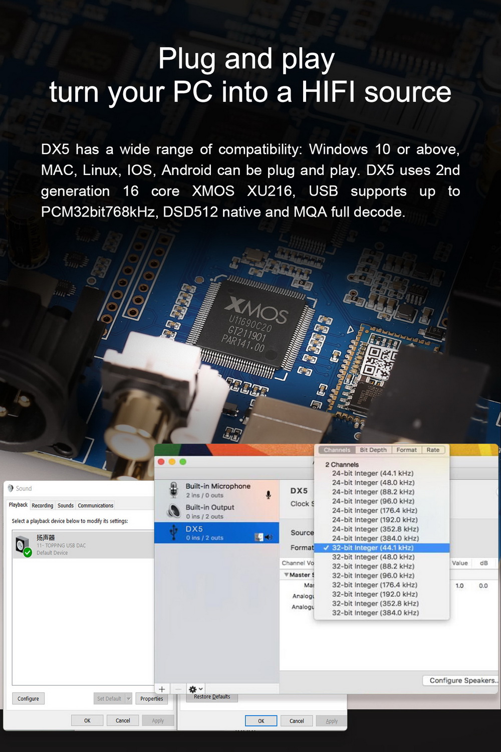 Topping DX5 DAC& ตั้งโต๊ะ รองรับ MQA ประกันศูนย์ไทย