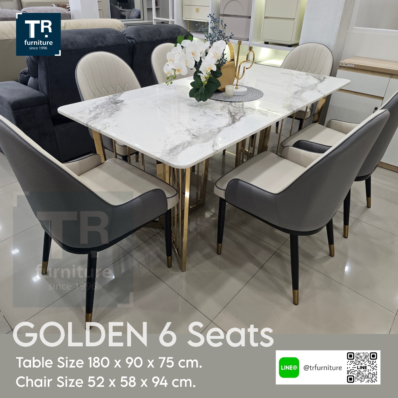 ชุดโต๊ะกินข้าว 6 ที่นั่ง รุ่น Golden