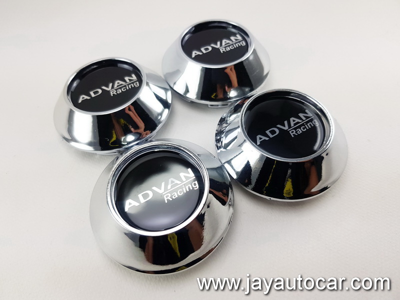 ฝาล้อรถยนต์ ฝาล้อแม็กซ์ สำหรับ ล้อแม็ก สติ๊กเกอร์เรซิ่น โลโก้ ADVAN RACING สีเงิน ขนาด 60 มิล 1ชุด 4ชิ้น