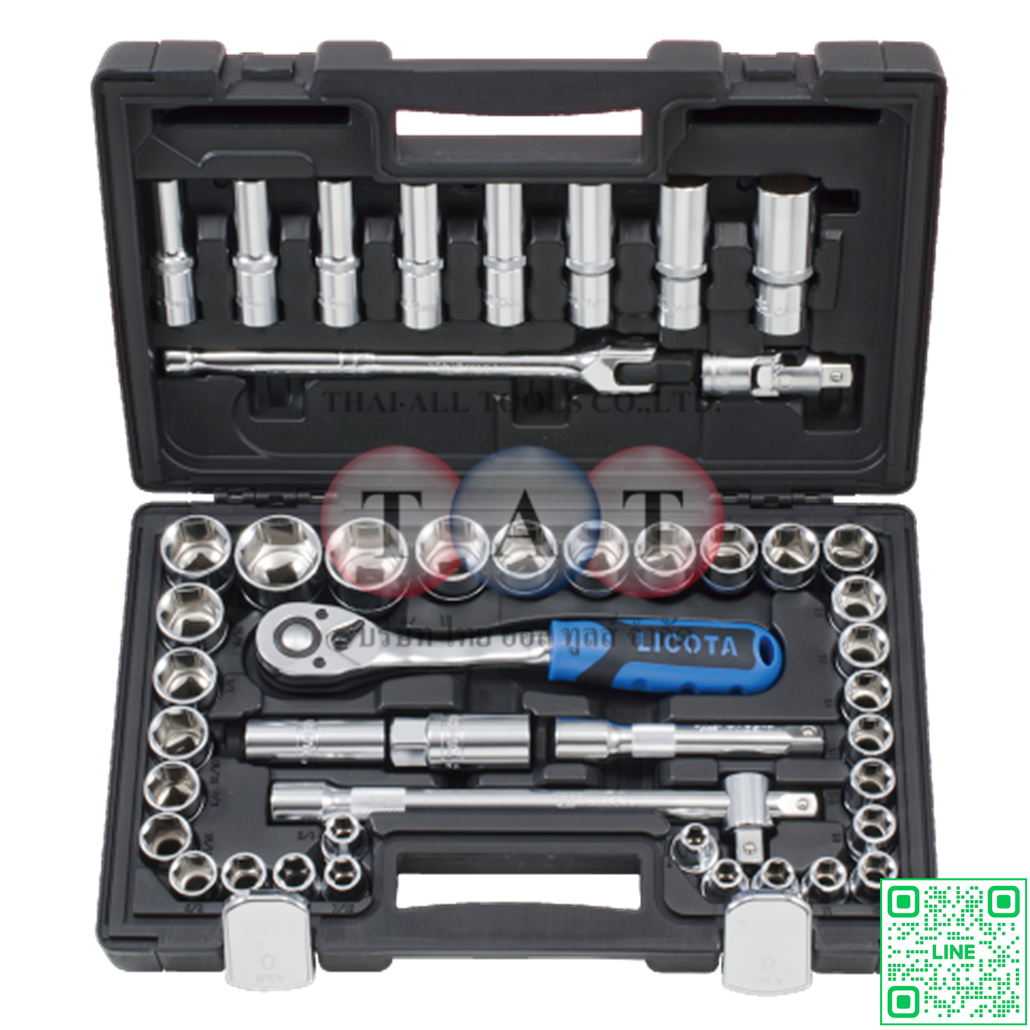 ชุดเซ็ทประแจทอร์คจำนวน 47 ชิ้น ขนาดหัวต่อ 1/2 นิ้ว LICOTA ALK-8002F