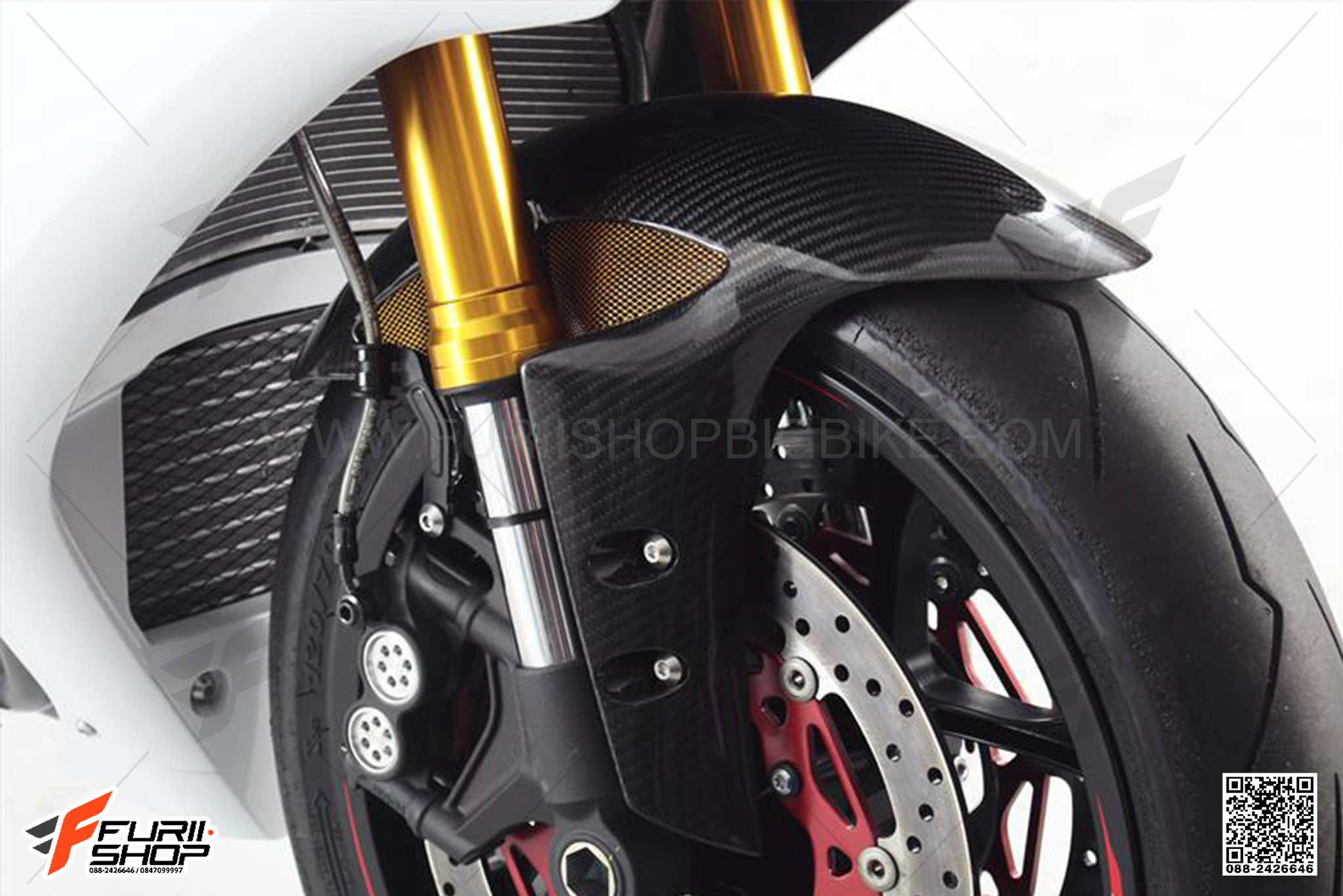 บังโคลนหน้าเพรียวเคฟล่า POWER BRONZE FOR YAMAHA R6 2017