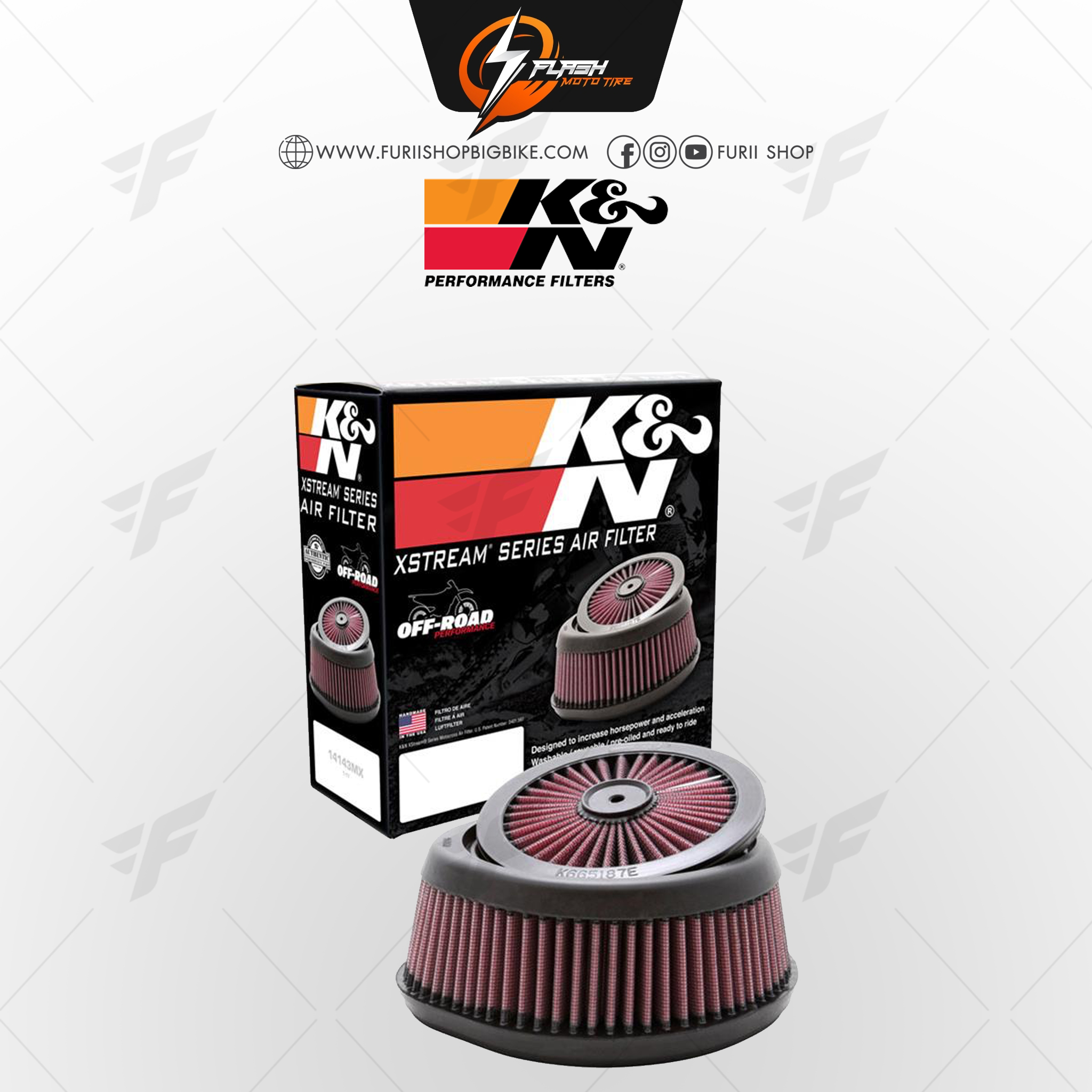 กรองอากาศ K&N สำหรับ YAMAHA