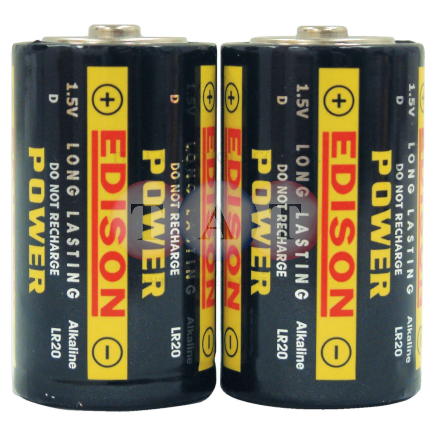Edison.D Alkaline Batteries, Pack of 2