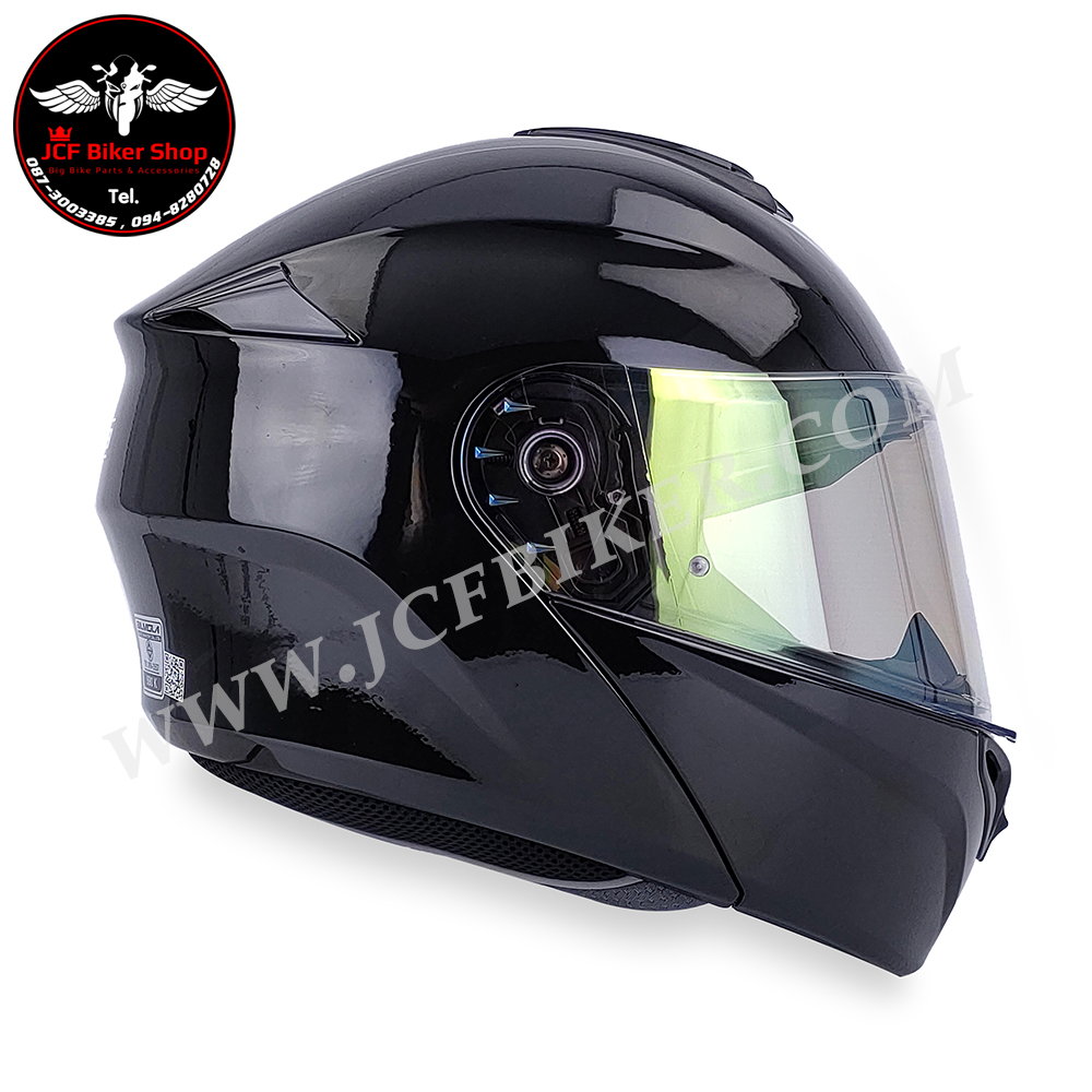 หมวกกันน็อคเต็มใบเปิดคางได้ หมวกกันน็อค Bilmola Helmet รุ่น Explorer Flip-up 2024 สี PLAIN BLACK