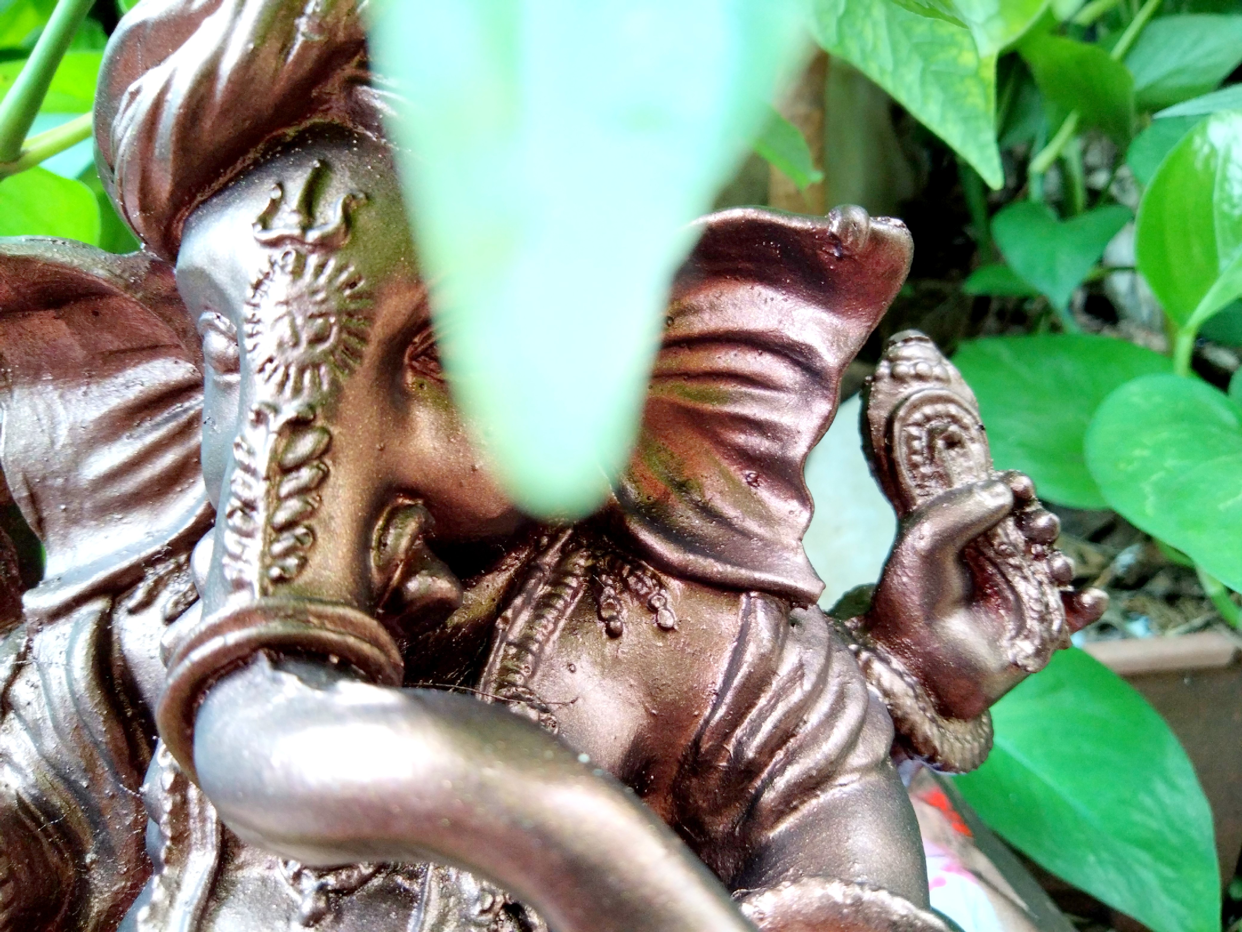 พระพิฆเนศ ปางโพกผ้า ค้าขายรุ่งเรือง โทนสีน้ำตาลเกรงขาม