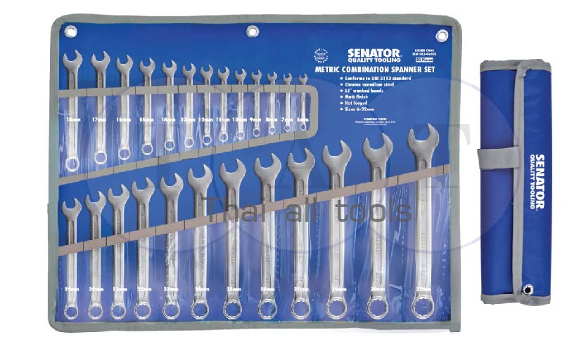 ชุดประแจแหวนข้างปากตาย 6-32mm 25ชิ้น/ชุด CHROME VANADIUM COMBINATION SPANNER SENATOR