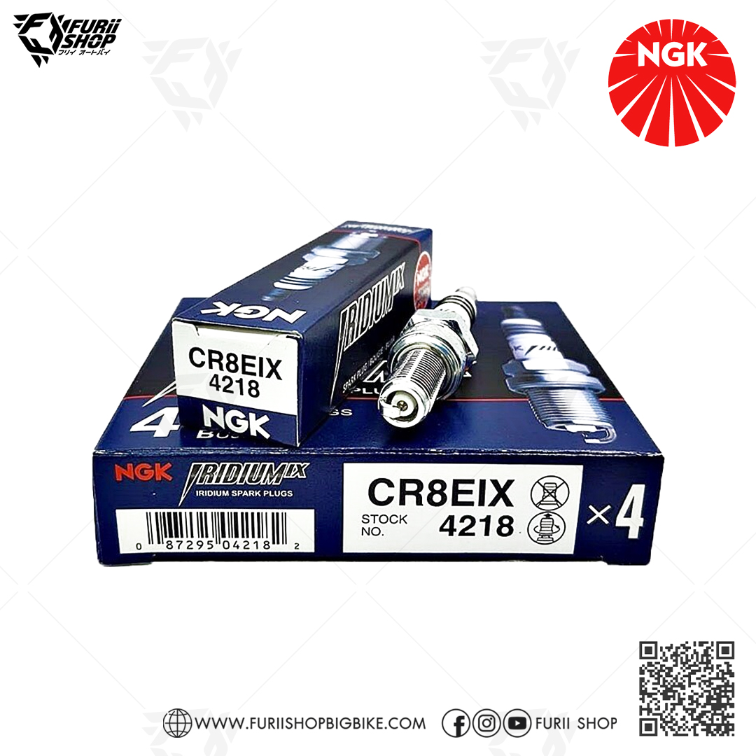 หัวเทียน NGK CR8EIX ขั้ว Iridium : for New Vespa/CBR150/Ninja250/Ninja300/YZF-R3/Gladius/V-storm (1 หัว)
