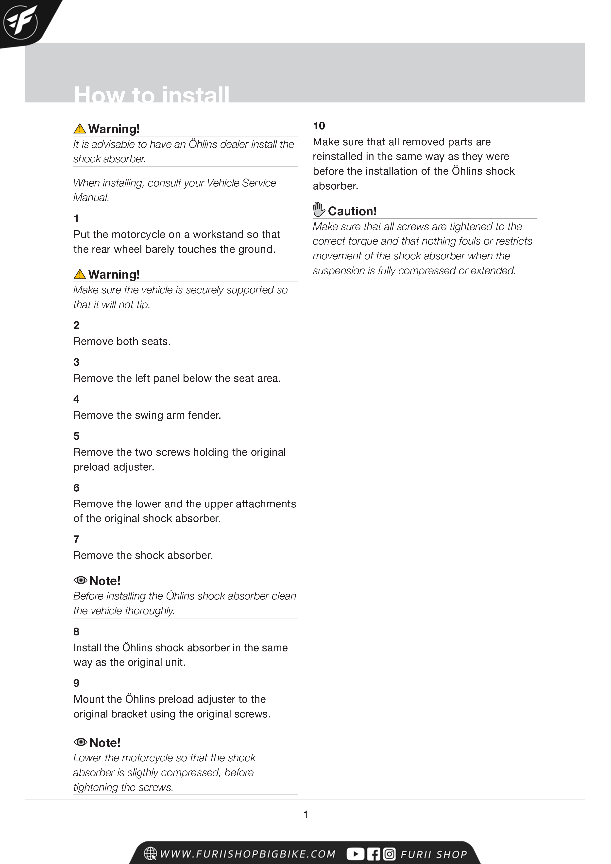 โช๊คหลัง OHLINS Sweden DU868 For Ducati Multistrada 2010-2014