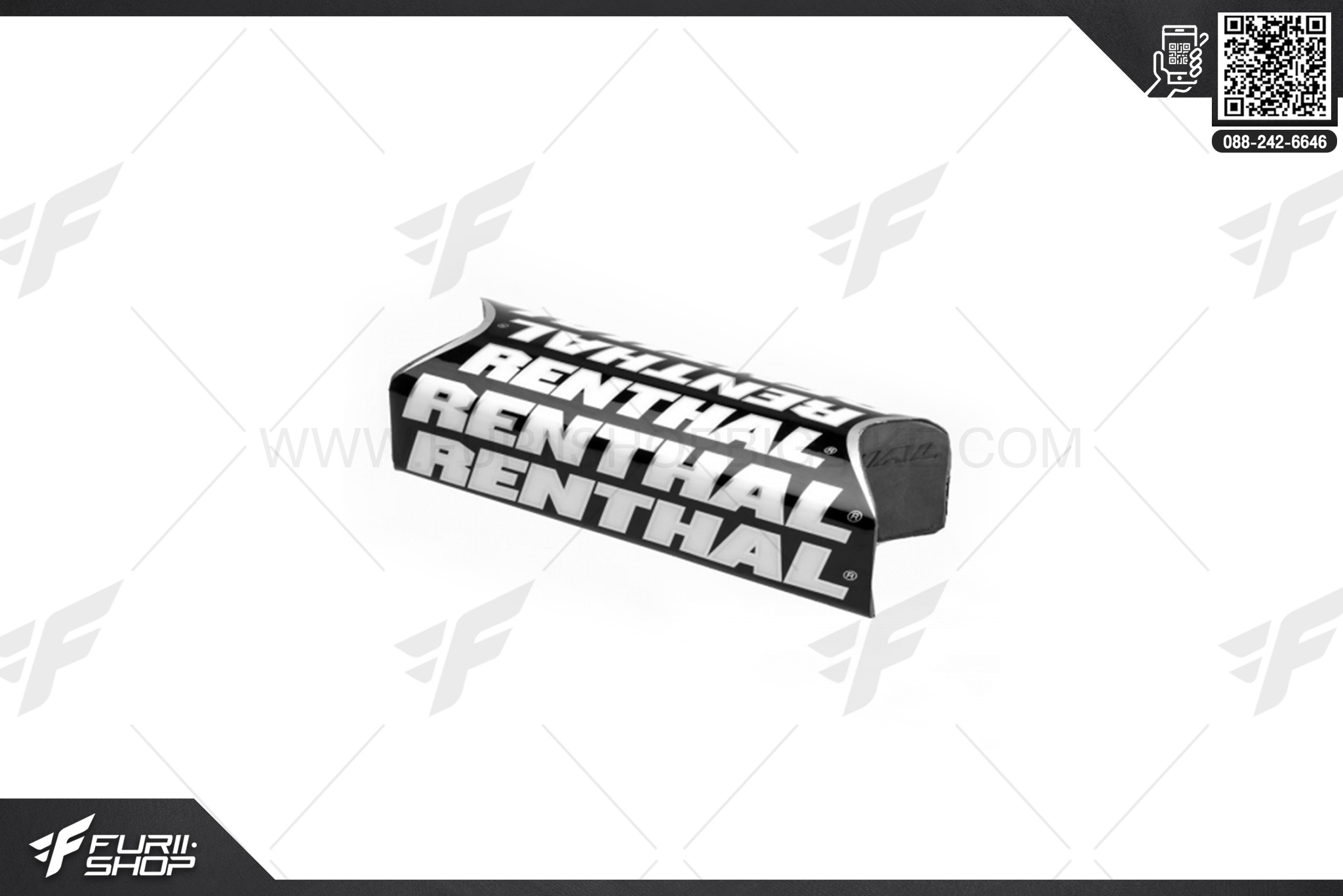 Bar Pads RENTHAL P275 Team Issue Fatbar Pad - Black/White/Silver