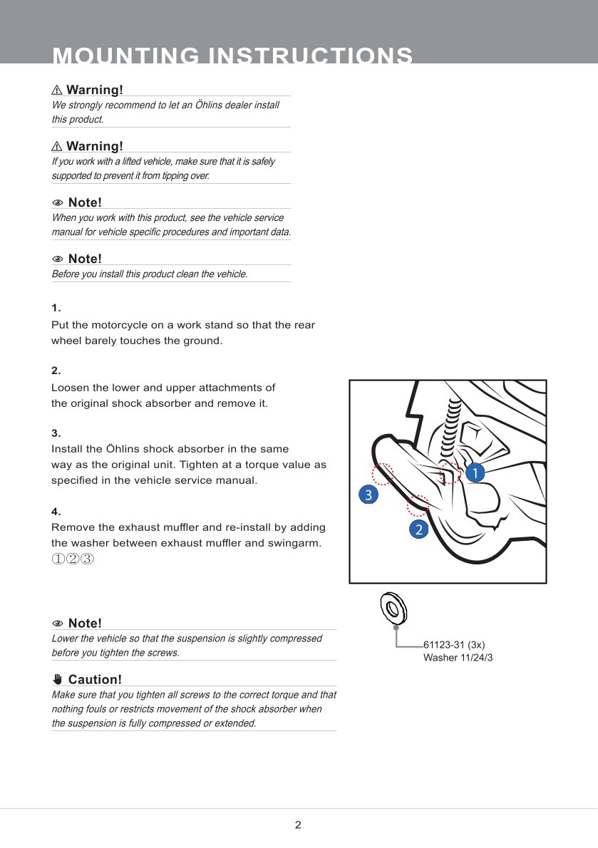 โช๊คหลังแต่ง Ohlins HO242 For Honda Air Blade 160 ปี 2022