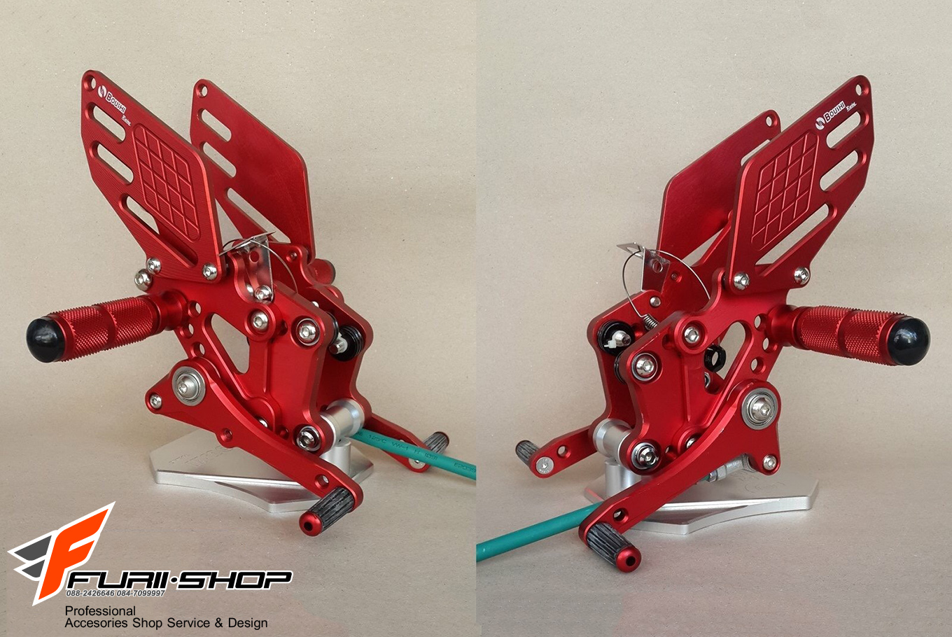 เกียร์แต่ง เกียร์มอเตอร์ไซค์ เกียร์โยง Boushi สีแดง for NINJA 250 300 Z250