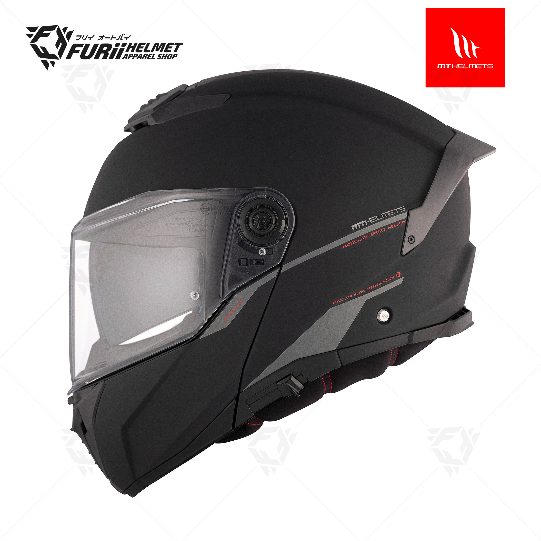 หมวกกันน็อค MT Helmet : ATOM 2 SV MATT BLACK สีด้าน