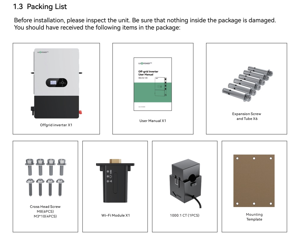 LuxPower Hybrid off grid inverter 12kW รุ่นขนานเครื่องได้ รองรับไฟแผง 4 สริง 480V ต่อสตริง , mppt 250A พร้อม CTกันไฟย้อน