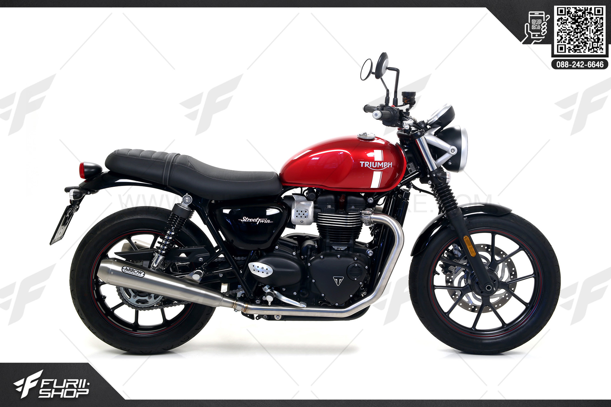 ท่อมอเตอร์ไซค์ Arrow Slip on SS on FOR TRIUMPH STREET TWIN ท่อแต่ง ท่อสูตร ท่อบิ๊กไบค์ ท่อBigbike ท่อไอเสีย