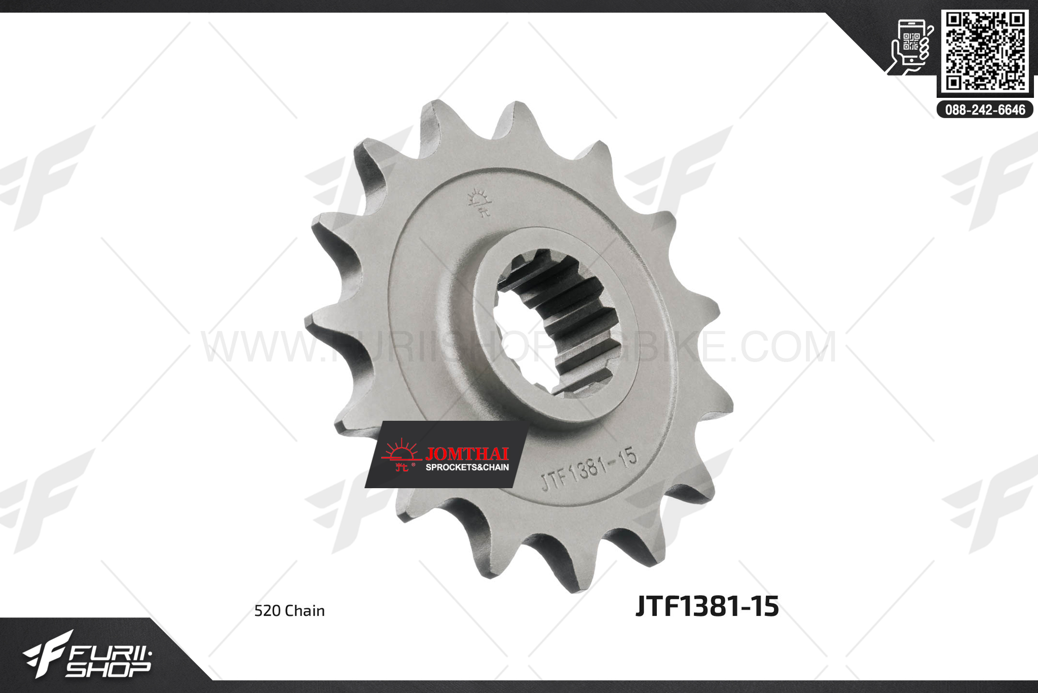 สเตอร์หน้า JOMTHAI (พระอาทิตย์) 15ฟัน รหัส JTF1381-15 For CBR500R