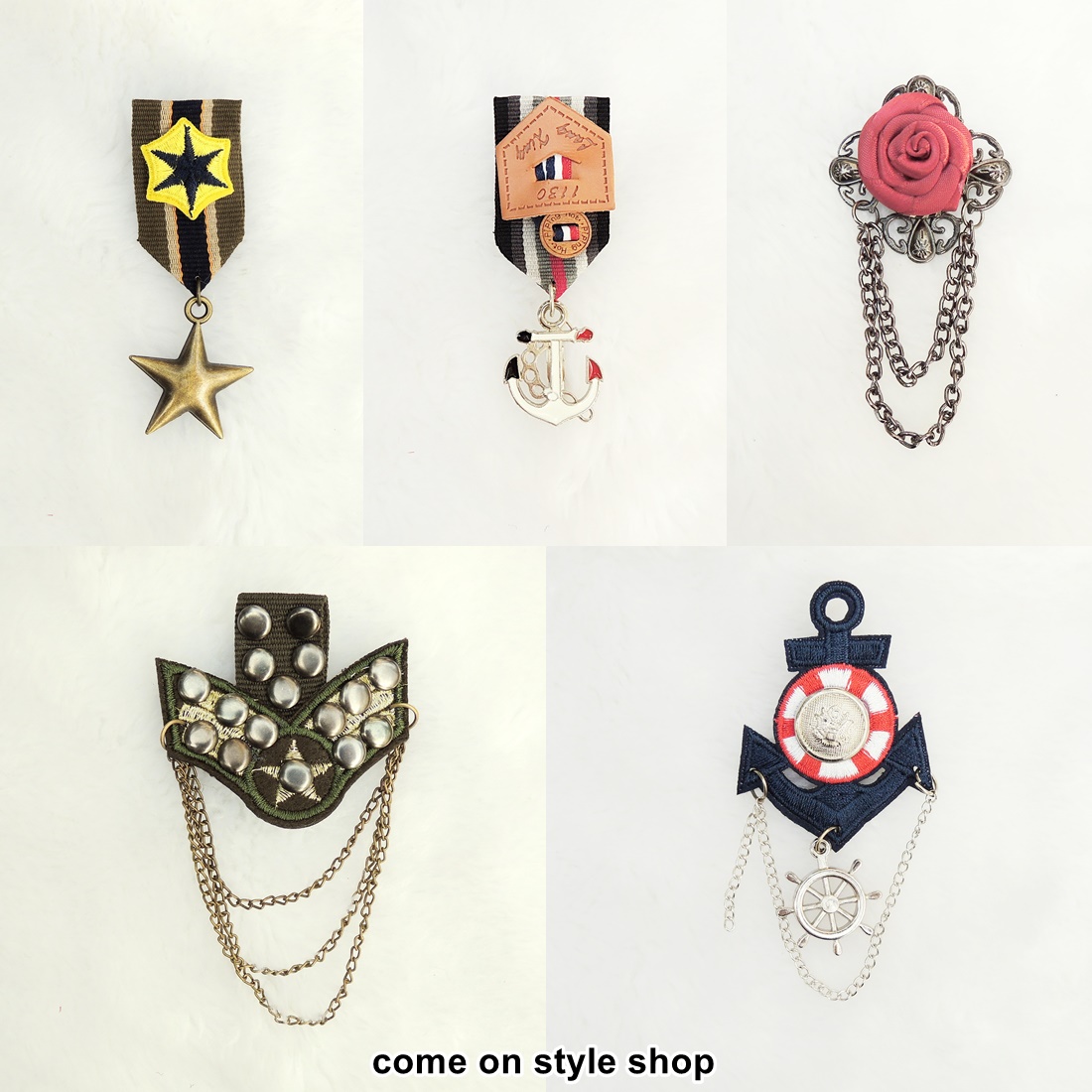 เข็มกลัดยศทหาร เข็มกลัดประดับยศ เข็มกลัดแฟชั่น Army Brooch Pin Badge Medal Badge Military Rock Punk