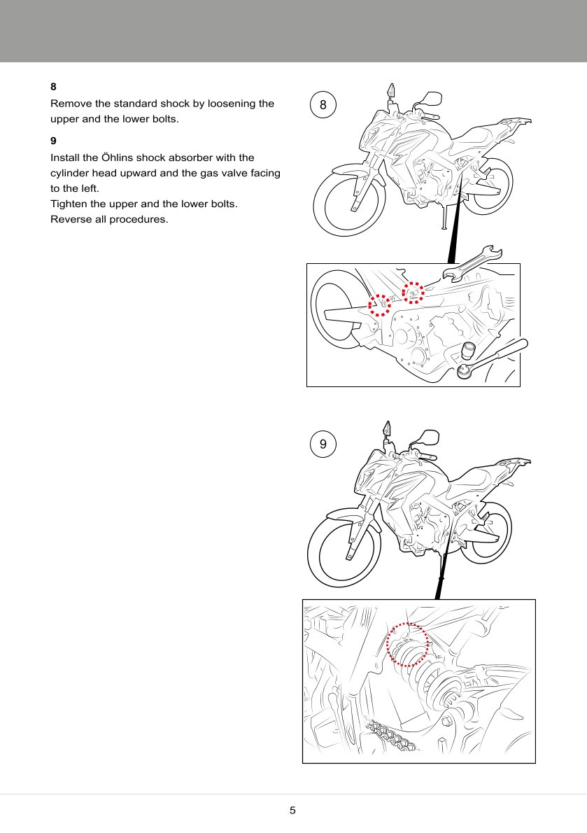 โช๊คหลัง OHLINS Sweden HO428 For Honda CB650F,CBR650F 2014-2016