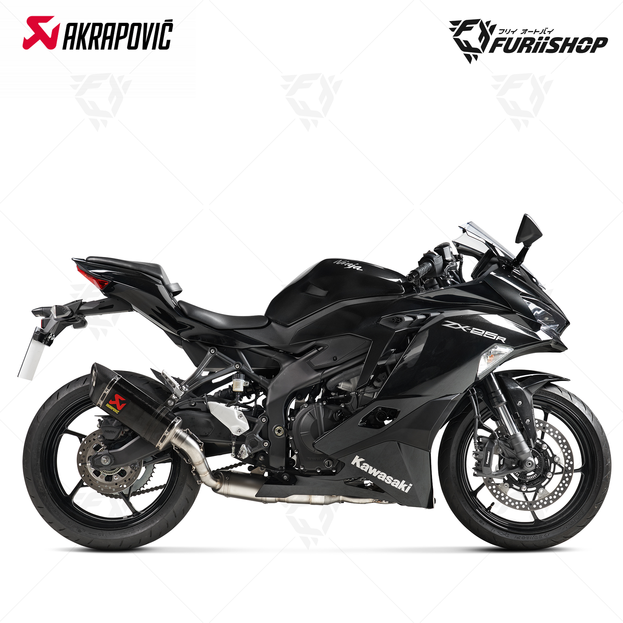 ท่อแต่ง Akrapovic Slip on - Carbon Homologated : for Kawasaki ZX25R