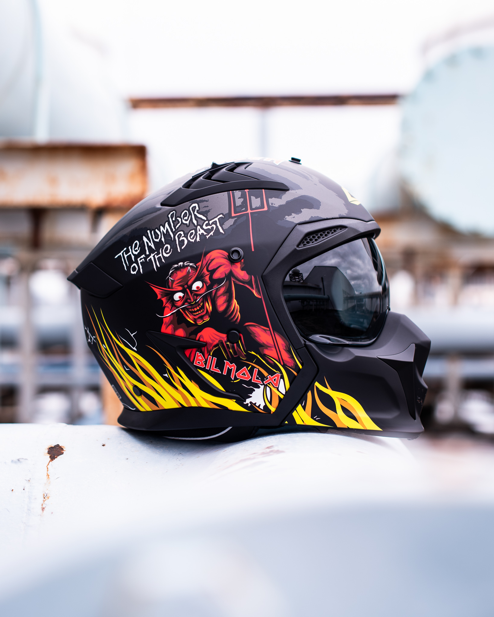 หมวกกันน็อคเต็มใบ Bilmola รุ่น SPIKER Iron Maiden LIMITED EDITION The Number of The Beast Back