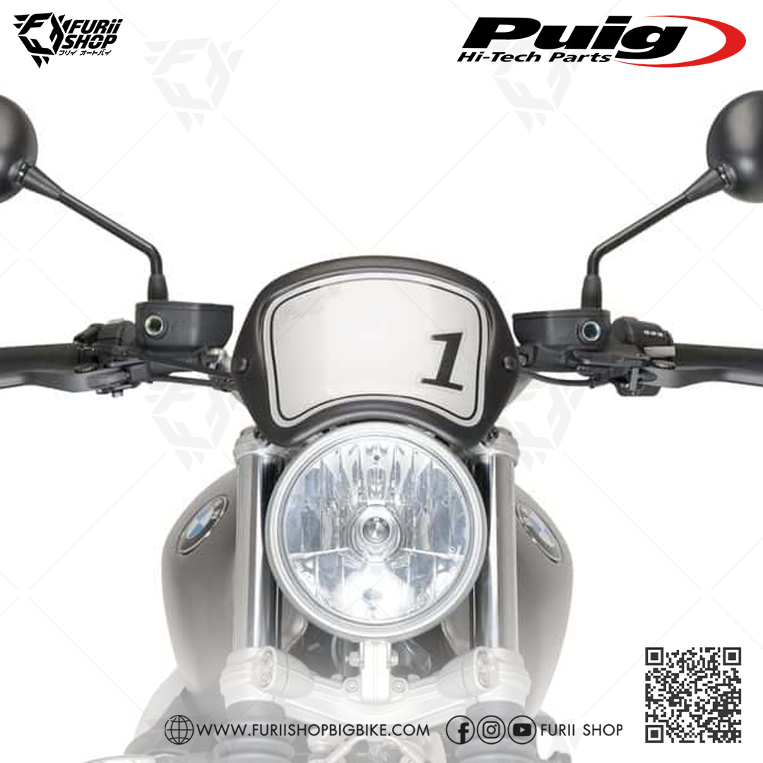 ชิลด์หน้า Puig Front Plate Black : for BMW R nine T 13-20 / New!! R nine T Scramble 17-20