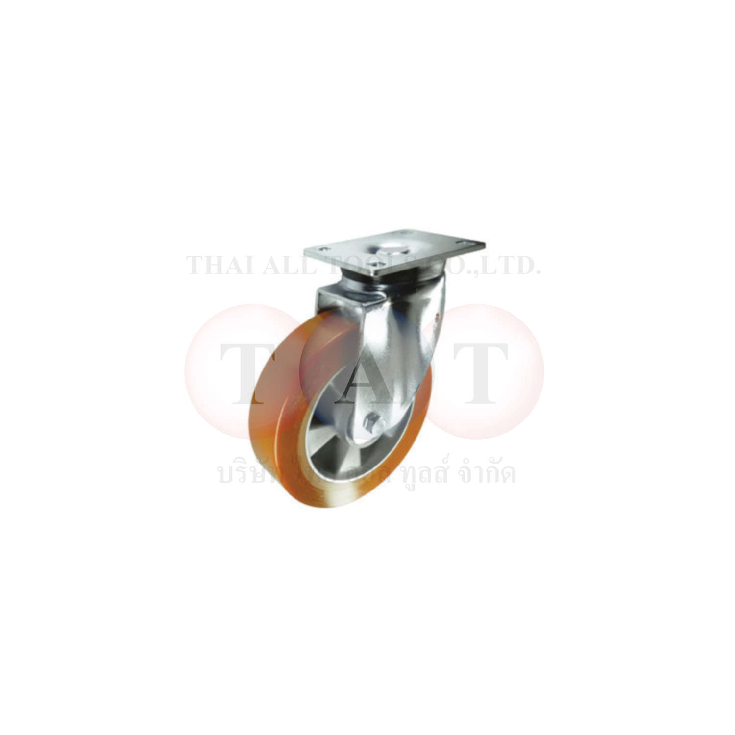 Atlas Workholders.SWIVEL PLATE 100mm POLYURETHANE TYRE