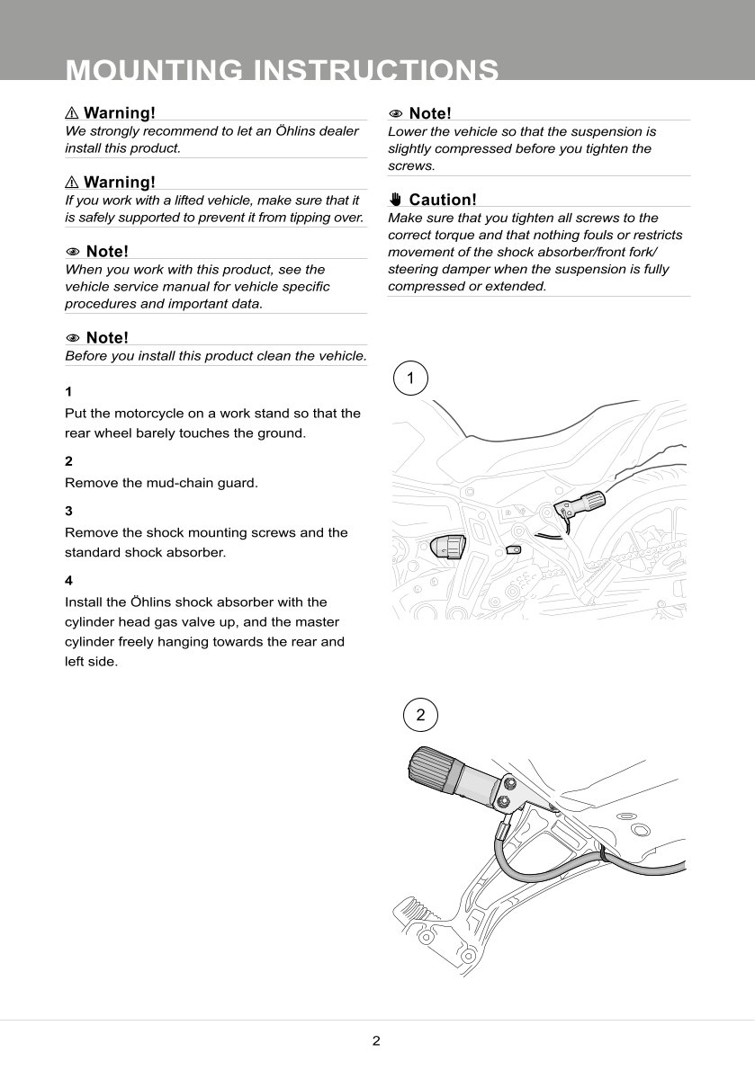 โช๊คหลังแต่ง Ohlins YA429 For Yamaha Tracer 700/Tracer 7 (FJ-07) ปี 2016-2024