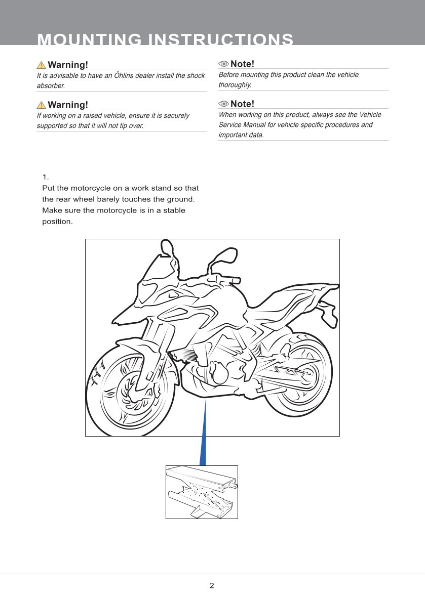 โช๊คหลังแต่ง Ohlins BM850 For BMW G 310 GS ปี 2016-2023