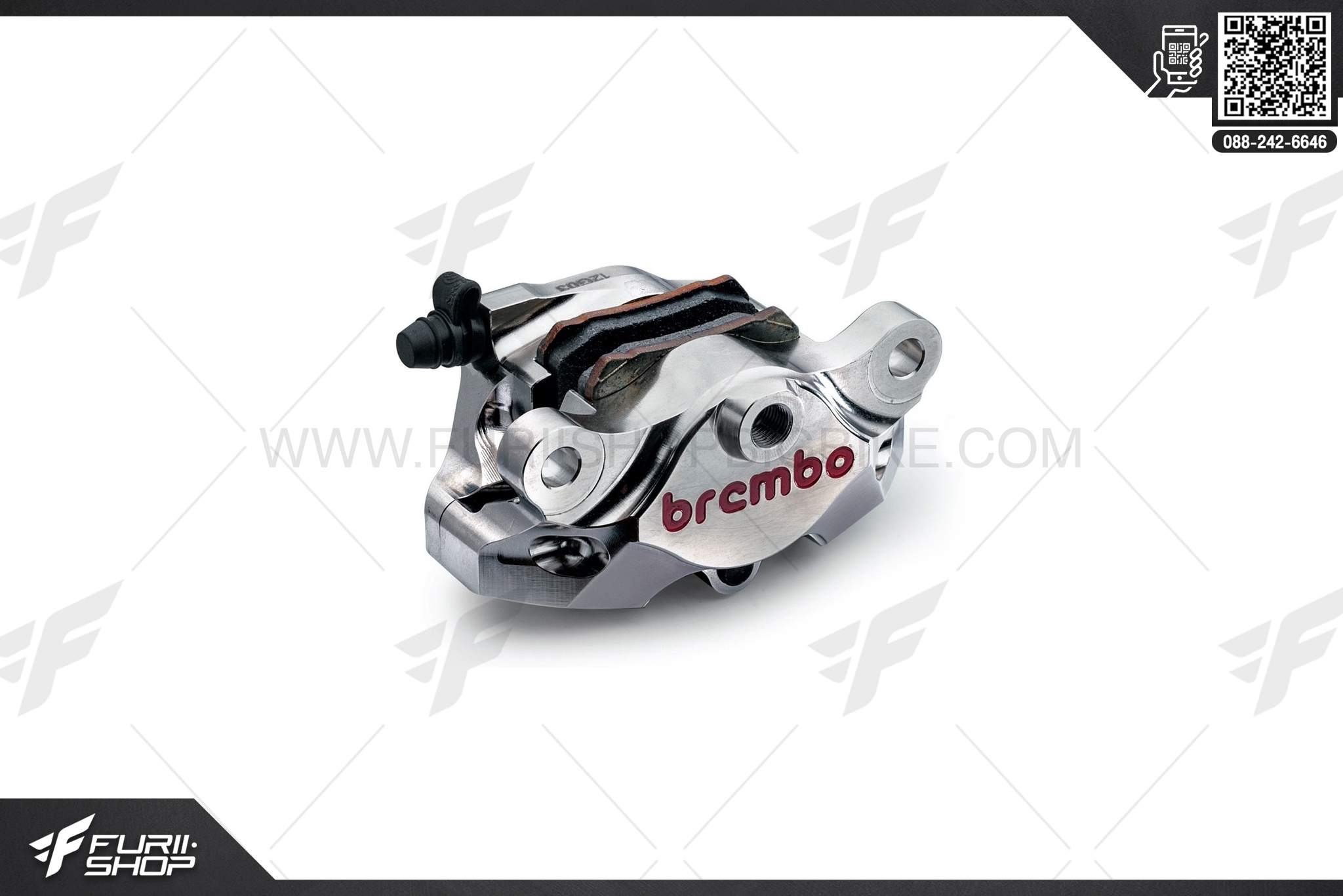 ปั๊มเบรกล่าง Brembo Racing CNC 2P. (Nickle)"ด้วงนิคเกิ้ล"