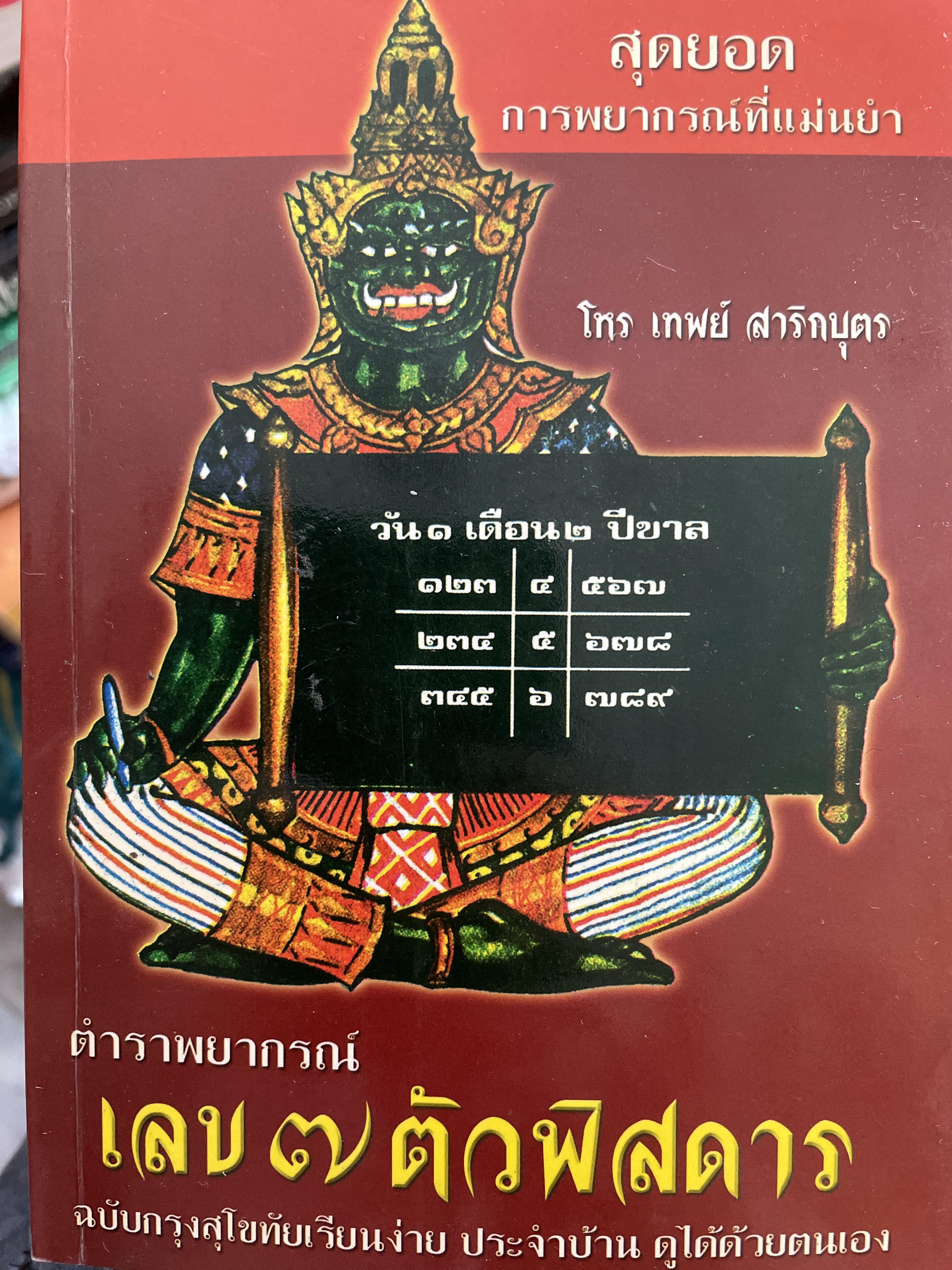 ตำราพยากรณ์ เลข 7 ตัวพิสดาร ฉบับกรุงสุโขทัย เรียนง่าย ประจำบ้าน ดูได้ด้วยตนเอง สุดยอดการพยากรณ์ โดย โหร เทพย์ สาริกบุตร 1,200 กรัม