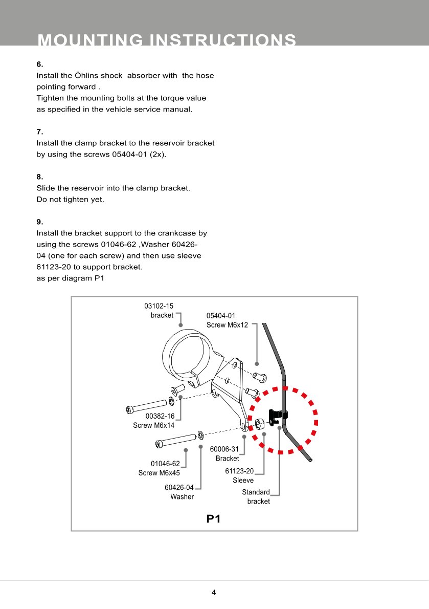 โช๊คหลังแต่ง Ohlins HO047 For Honda MSX125 (USA-GROM RR '22-) ปี 2021-2023