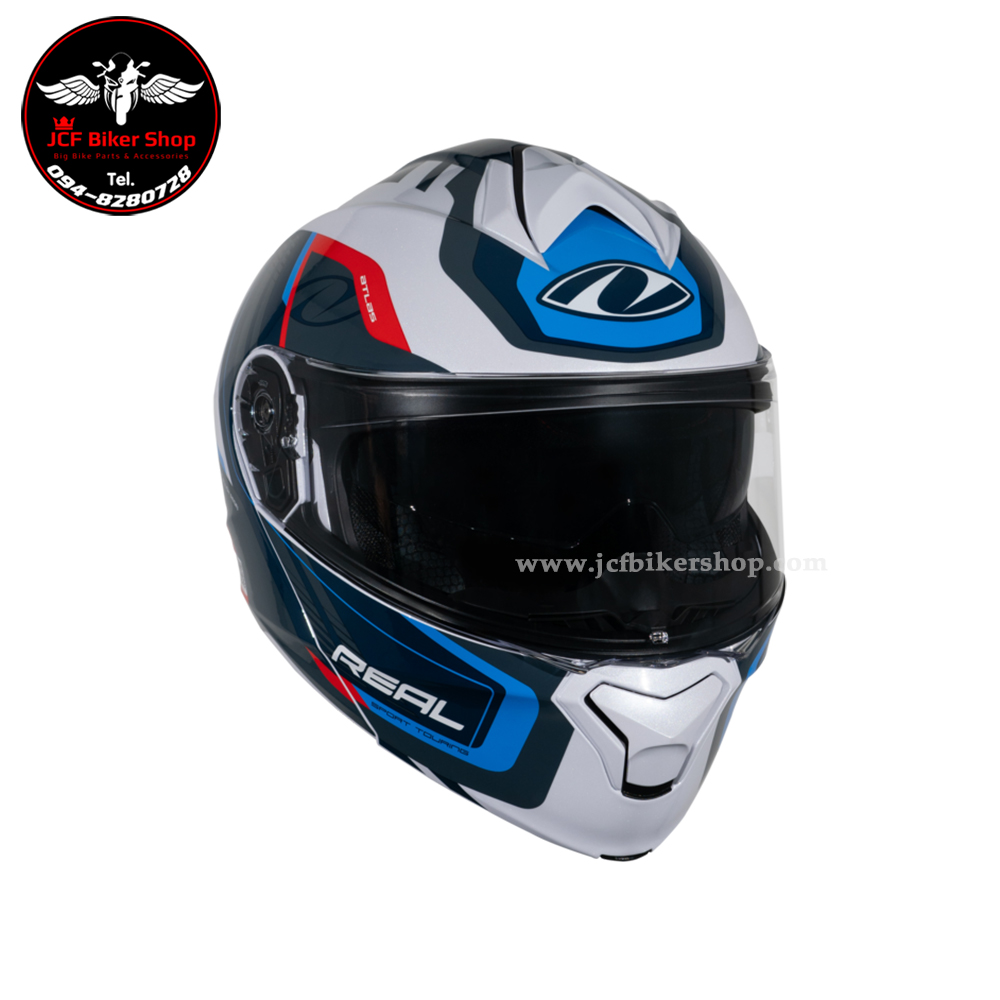 หมวกกันน็อคเต็มใบเปิดคางได้ Real Helmets ATLAS STRATUS หมวกกันน็อค Flip-Up สไตล์สปอร์ต ยกคางได้ เท่ล้ำทุกมุมมอง