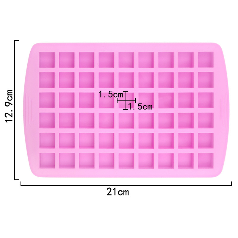 แม่พิพม์ซิลิโคน พิพม์วุ้น พิมพ์ฟองดองสีเหลี่ยม 54 ช่อง ขนาด1.5*1.5 cm