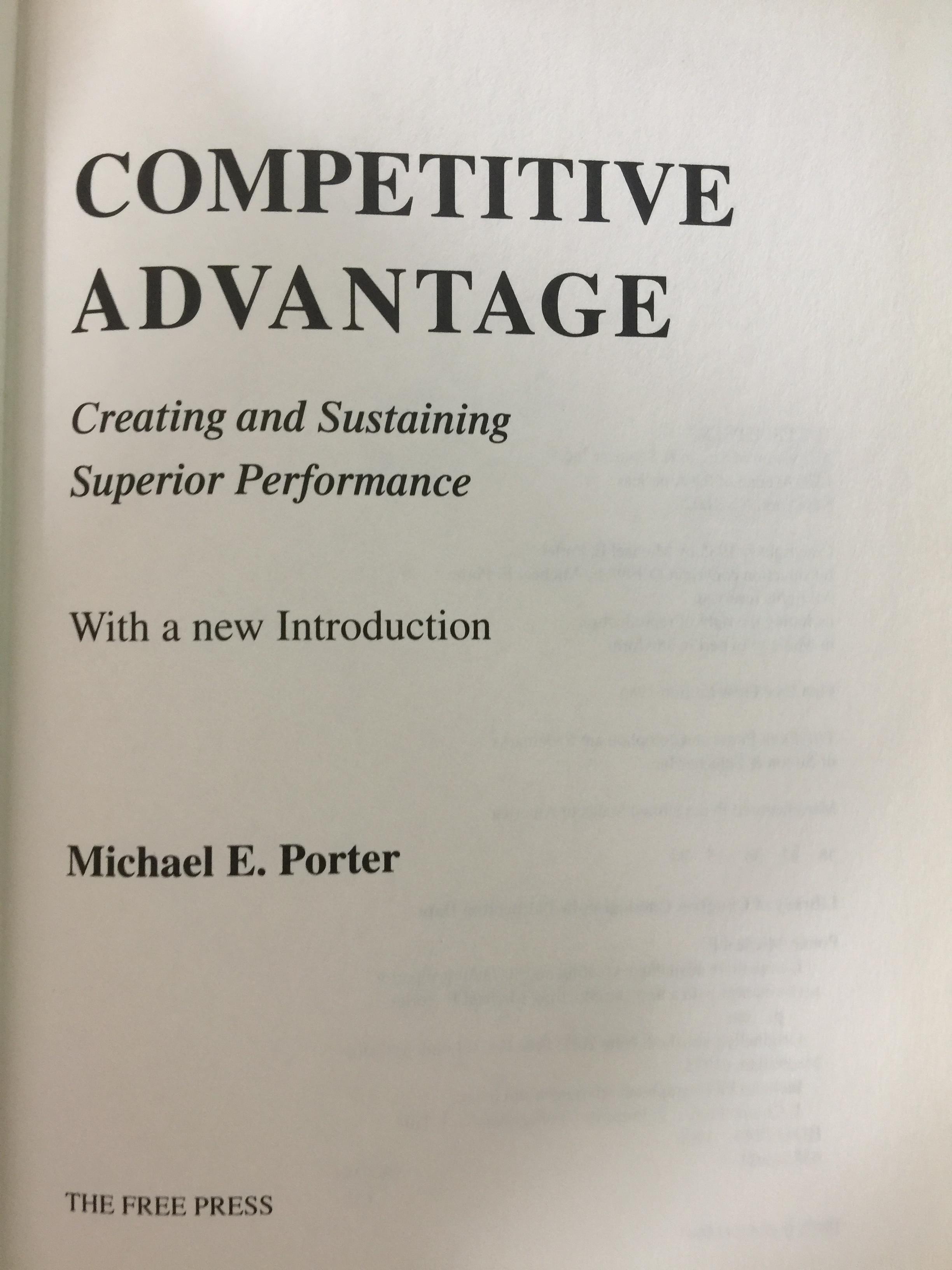 COMPLETITIVE ADVANTAGE. creating and sustaining superior performance ผู้เขียน Michael E.Porter 0 กก.