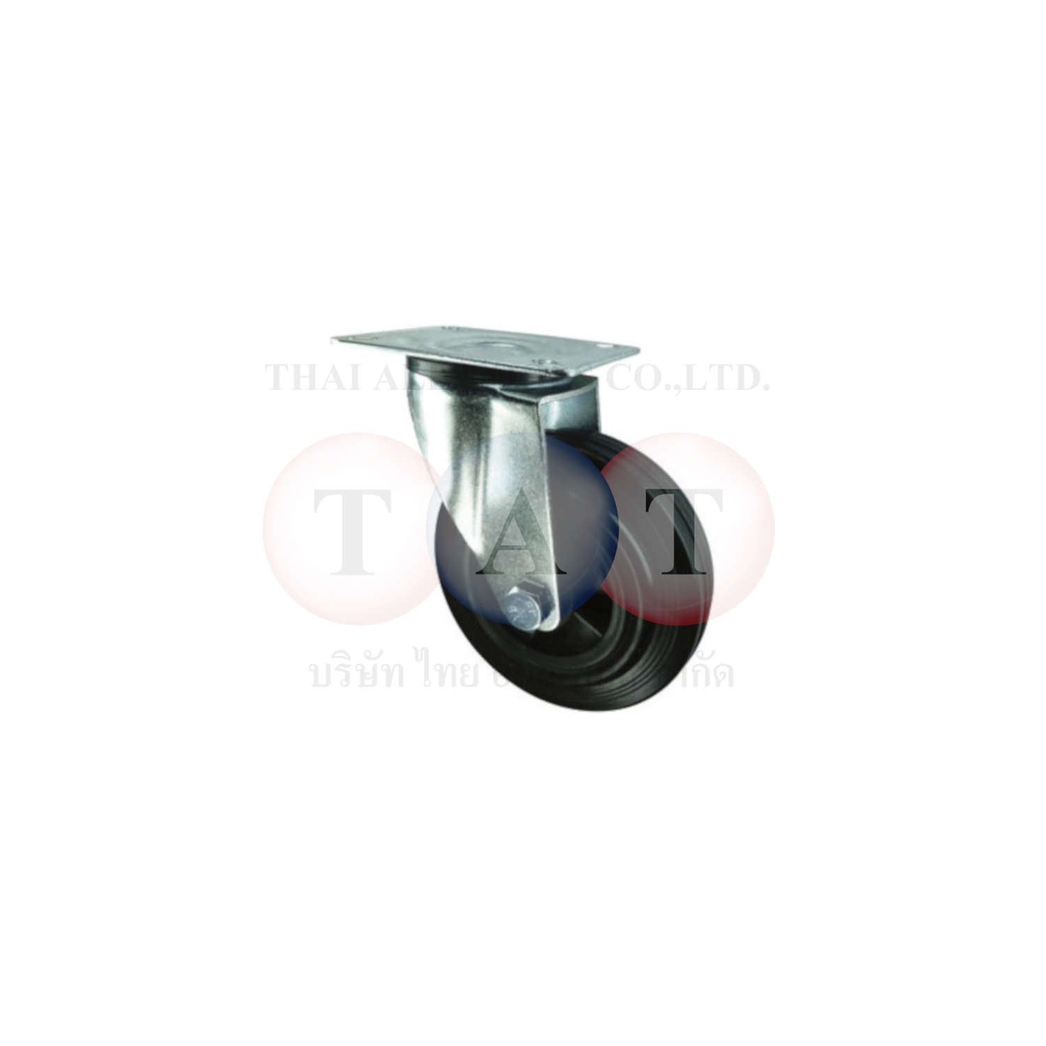 Atlas Workholders.SWIVEL PLATE 80mm RUBBER TYRE; POLY' CENTRE