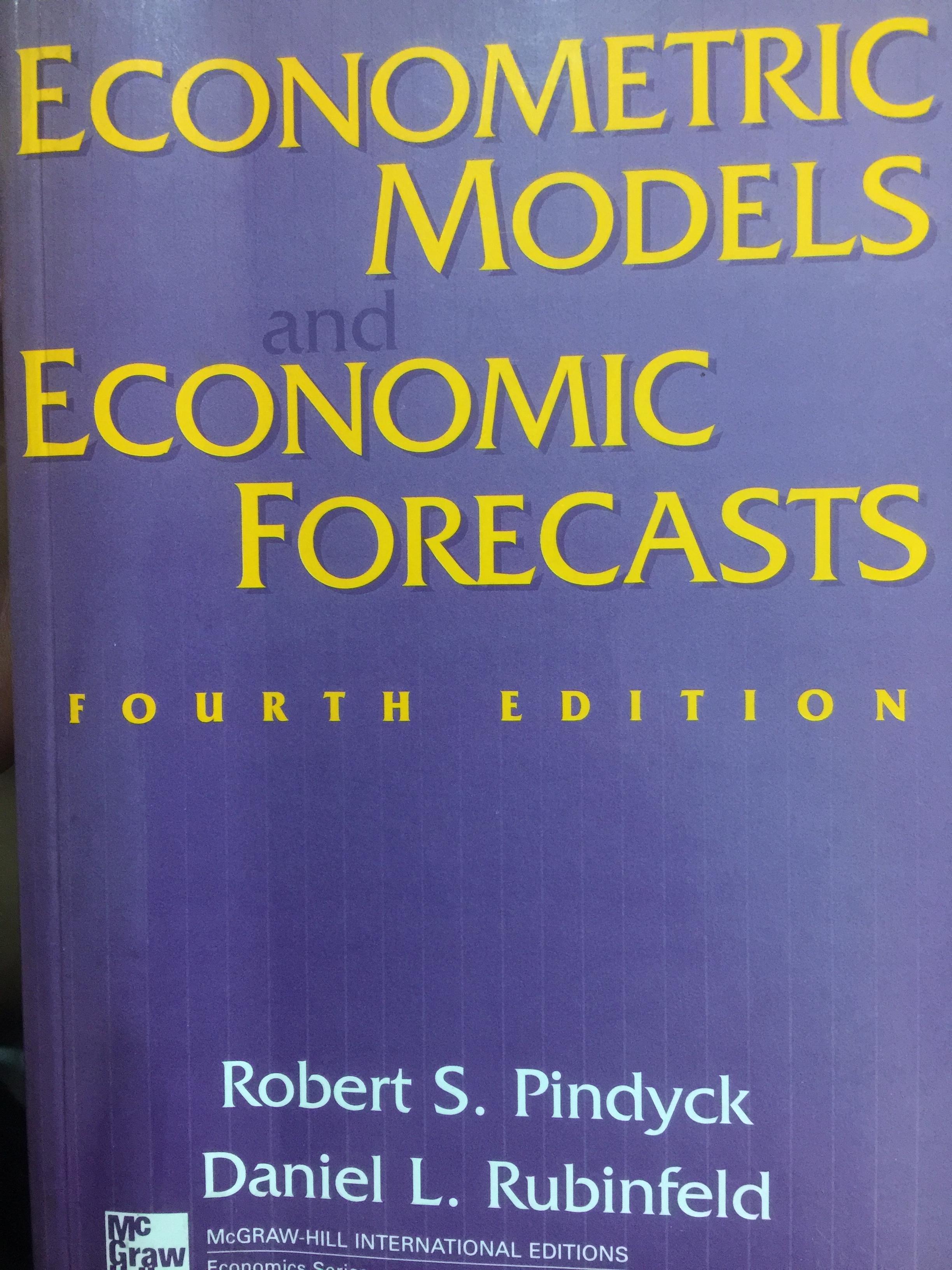 Econometric Models. Economic Forecasts. พิมพ์คร้ังที่ 4. ผู้เขียน Robert S.Pinddyck 0 กก.