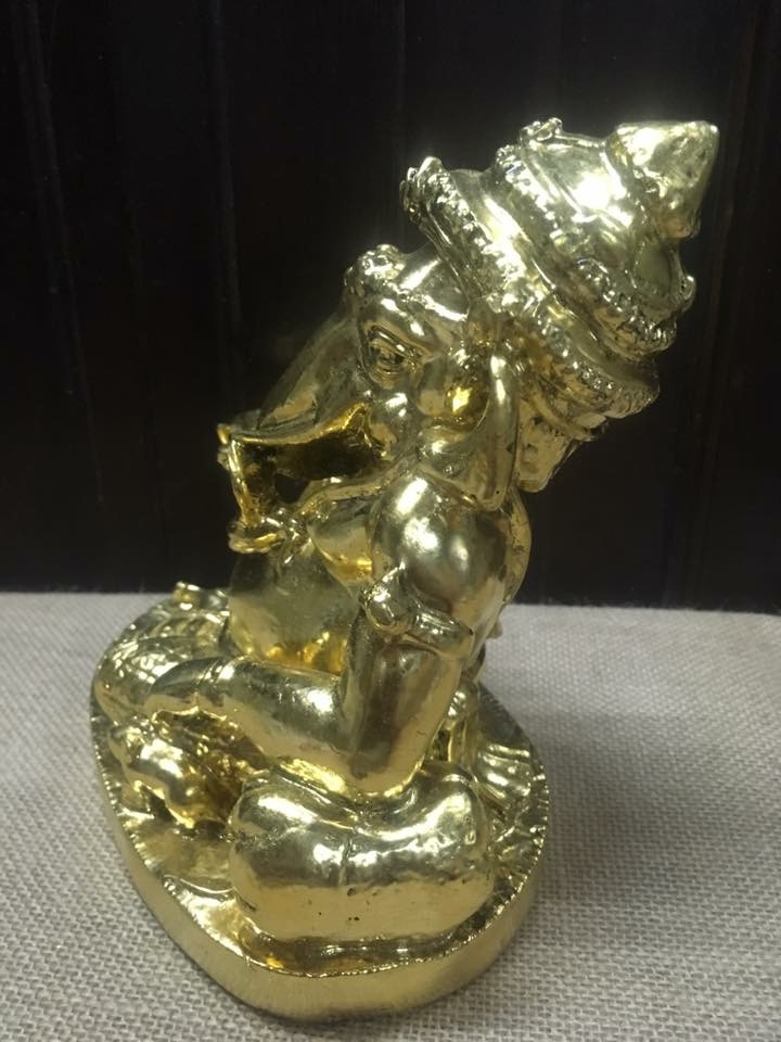 พระพิฆเนศ ปางเอกเขนก ปิดทองคำเปลวแท้