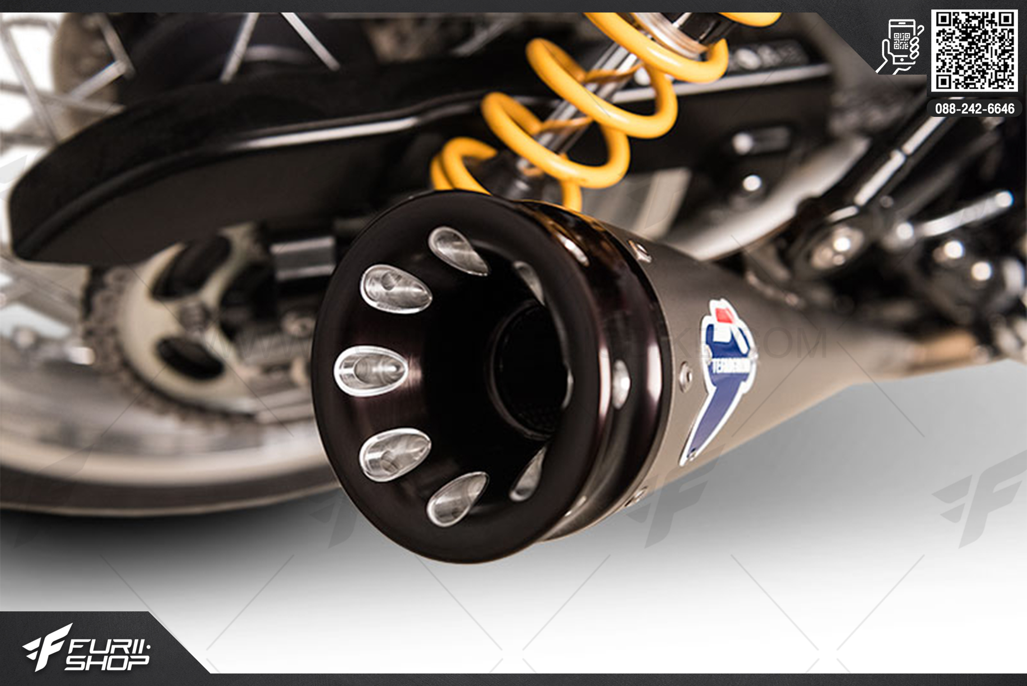 ท่อมอเตอร์ไซค์ Termignoni Slip on Twin SS cover Black FOR TRIUMPH THRUXTON-R ท่อแต่ง ท่อสูตร ท่อบิ๊กไบค์ ท่อBigbike ท่อไอเสีย