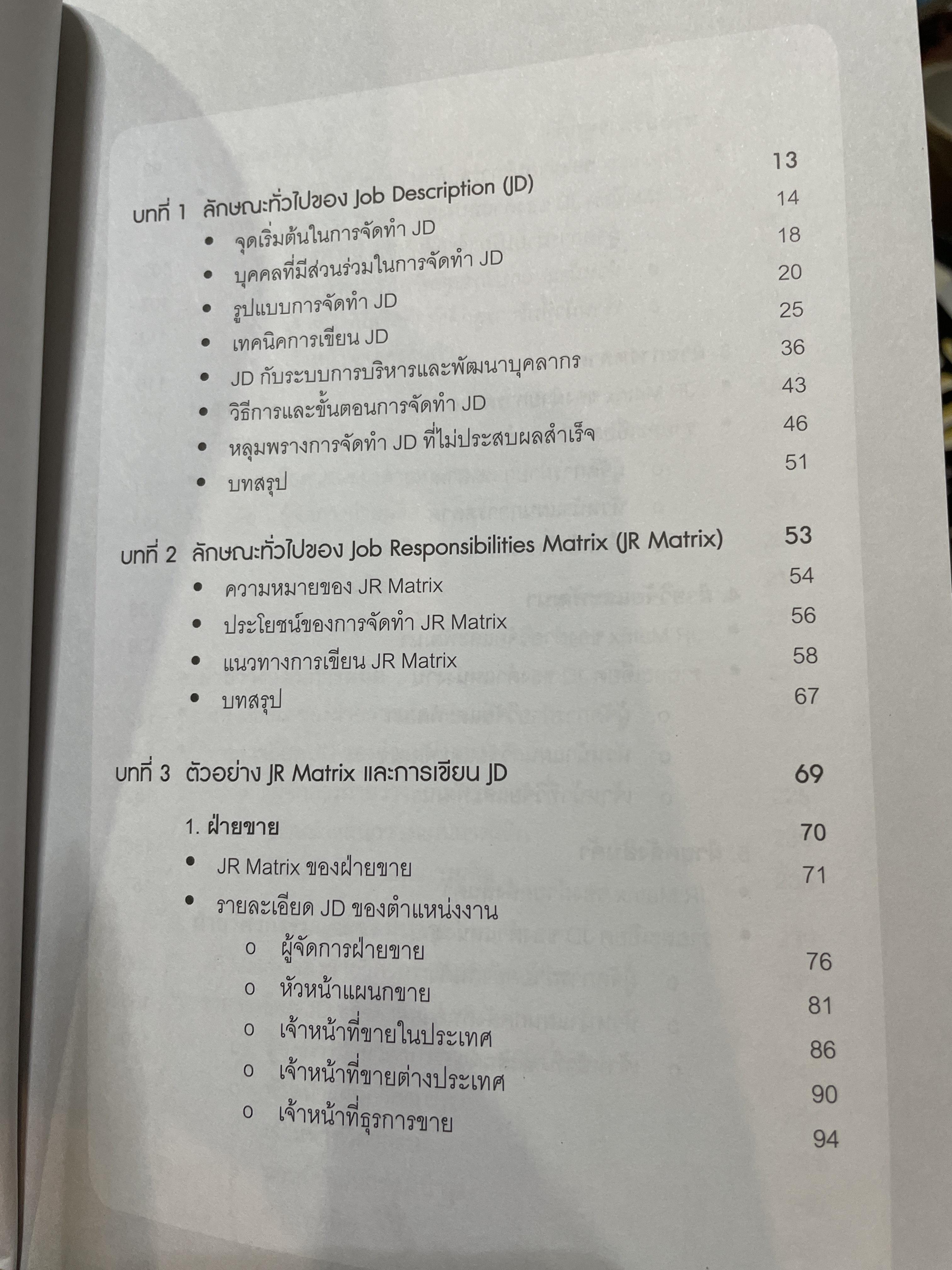 เทคนิคการเขียน JOB DESCRIPTION และ JR MATRIX. อธิบายขั้นตอนการเขียน Job Description อย่างละเอียดพร้อมตัวอย่าง เล่ม 2 ผู้เขียน ดร.อาภรณ์ภู่วิทยพันธ์ 2 กก.